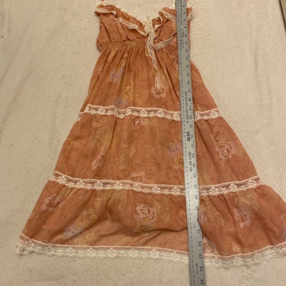 Victoria's Secret Orange Floral Babydoll with White Lace - Picture 10 of 11